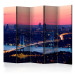 Room Divider Screen Bosphorus Bridge II (5-piece) - cityscape and pinkish sky 124214