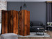 Room Divider Screen Pine Plank II (5-piece) - mahogany texture background 124314 additionalThumb 4