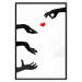 Poster Boop - black hands exchanging a red heart on a white background 125414 additionalThumb 18