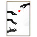 Poster Boop - black hands exchanging a red heart on a white background 125414 additionalThumb 16