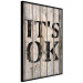 Poster Retro: It's OK - black English text on a background of wooden planks 125714 additionalThumb 10