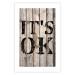 Poster Retro: It's OK - black English text on a background of wooden planks 125714 additionalThumb 25