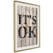 Poster Retro: It's OK - black English text on a background of wooden planks 125714 additionalThumb 2