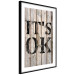 Poster Retro: It's OK - black English text on a background of wooden planks 125714 additionalThumb 11