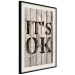 Poster Retro: It's OK - black English text on a background of wooden planks 125714 additionalThumb 3