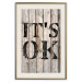 Poster Retro: It's OK - black English text on a background of wooden planks 125714 additionalThumb 19
