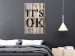 Poster Retro: It's OK - black English text on a background of wooden planks 125714 additionalThumb 17
