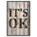 Poster Retro: It's OK - black English text on a background of wooden planks 125714 additionalThumb 18