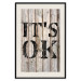 Poster Retro: It's OK - black English text on a background of wooden planks 125714 additionalThumb 18