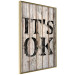 Poster Retro: It's OK - black English text on a background of wooden planks 125714 additionalThumb 12