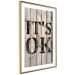 Poster Retro: It's OK - black English text on a background of wooden planks 125714 additionalThumb 6