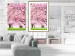 Poster Cherry Orchard - landscape of green grass and trees with pink leaves 126214 additionalThumb 13