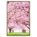 Poster Cherry Orchard - landscape of green grass and trees with pink leaves 126214 additionalThumb 27