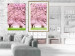 Poster Cherry Orchard - landscape of green grass and trees with pink leaves 126214 additionalThumb 22