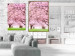 Poster Cherry Orchard - landscape of green grass and trees with pink leaves 126214 additionalThumb 7