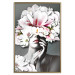 Poster Dream of Love - portrait of a woman with flowers on her head on a gray background 127214 additionalThumb 21