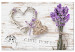 Canvas Lavender Mail (1-part) wide - flowers and wooden heart 128414