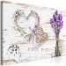 Canvas Lavender Mail (1-part) wide - flowers and wooden heart 128414 additionalThumb 2
