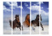 Room Divider Screen Horses in the Snow II (5-piece) - galloping animals and blue sky 128814 additionalThumb 3