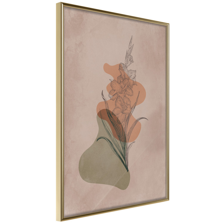 Poster Sword Lily - warm abstraction with a flower and rounded shapes in boho style 129314 additionalImage 14
