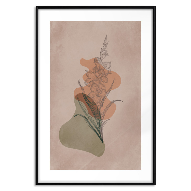 Poster Sword Lily - warm abstraction with a flower and rounded shapes in boho style 129314 additionalImage 15
