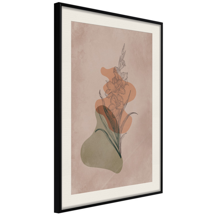 Poster Sword Lily - warm abstraction with a flower and rounded shapes in boho style 129314 additionalImage 2
