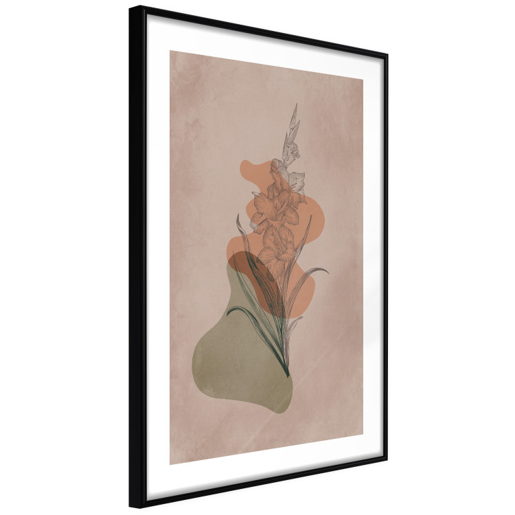 Poster Sword Lily - warm abstraction with a flower and rounded shapes in boho style 129314 additionalImage 8