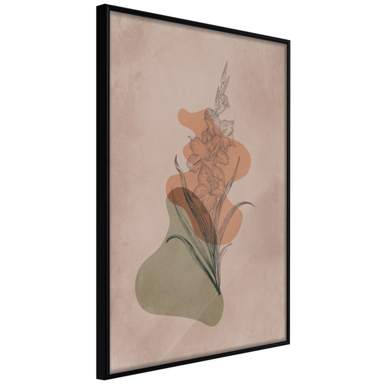 Poster Sword Lily - warm abstraction with a flower and rounded shapes in boho style 129314 additionalImage 11