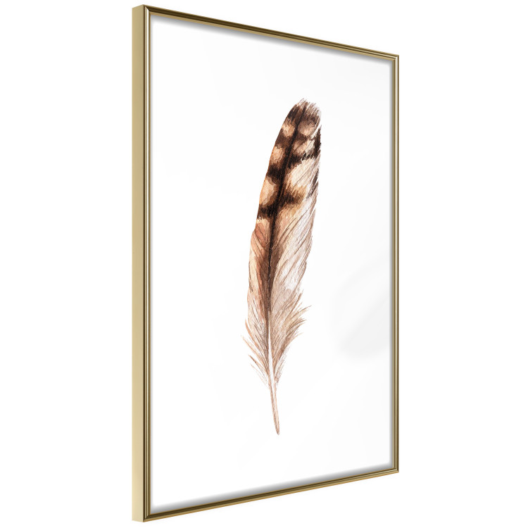 Wall Poster Magic Feather - brown bird feather on a contrasting white background 129914 additionalImage 12