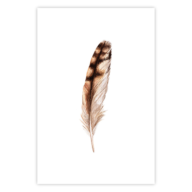 Wall Poster Magic Feather - brown bird feather on a contrasting white background 129914 additionalImage 19