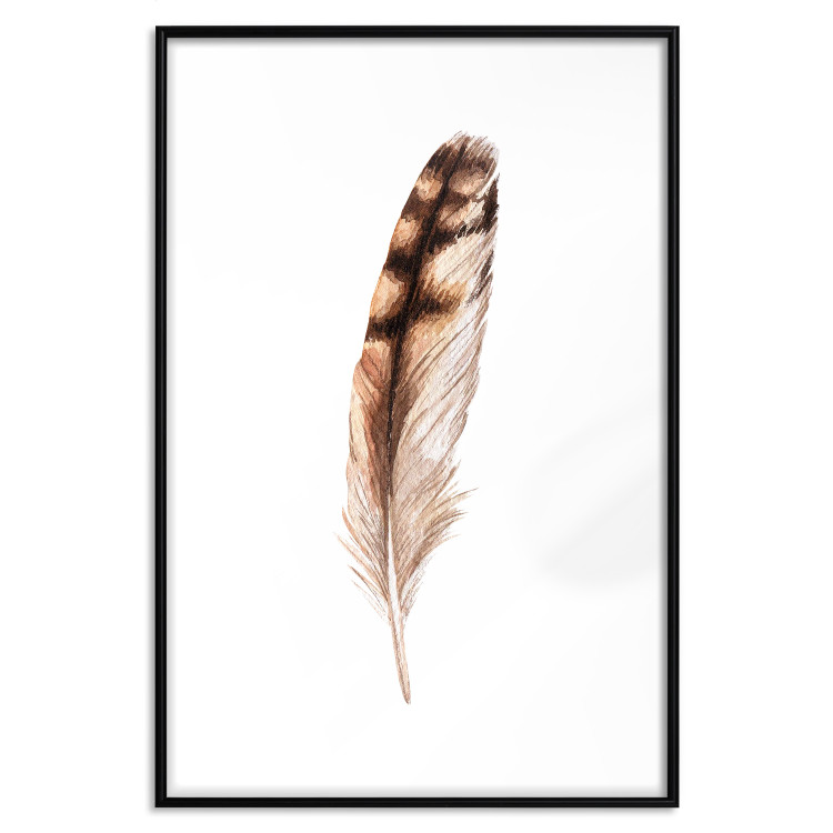 Wall Poster Magic Feather - brown bird feather on a contrasting white background 129914 additionalImage 16