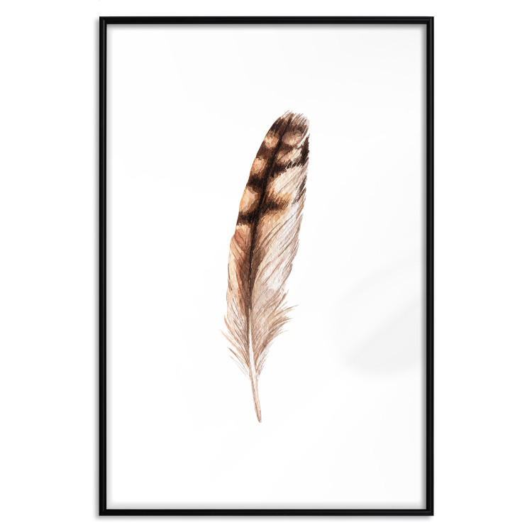Wall Poster Magic Feather - brown bird feather on a contrasting white background 129914 additionalImage 15