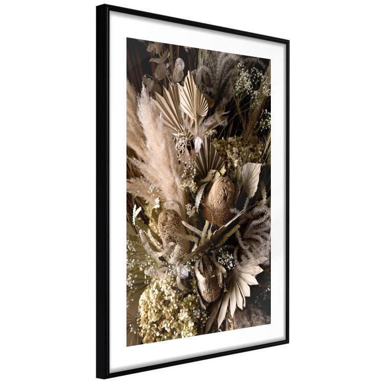 Poster Baroque Splendor - bouquet of various plants on a black background in boho style 130514 additionalImage 6