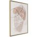 Wall Poster Reflective Morning - line art of a kiss on a beige abstract background 130814 additionalThumb 12