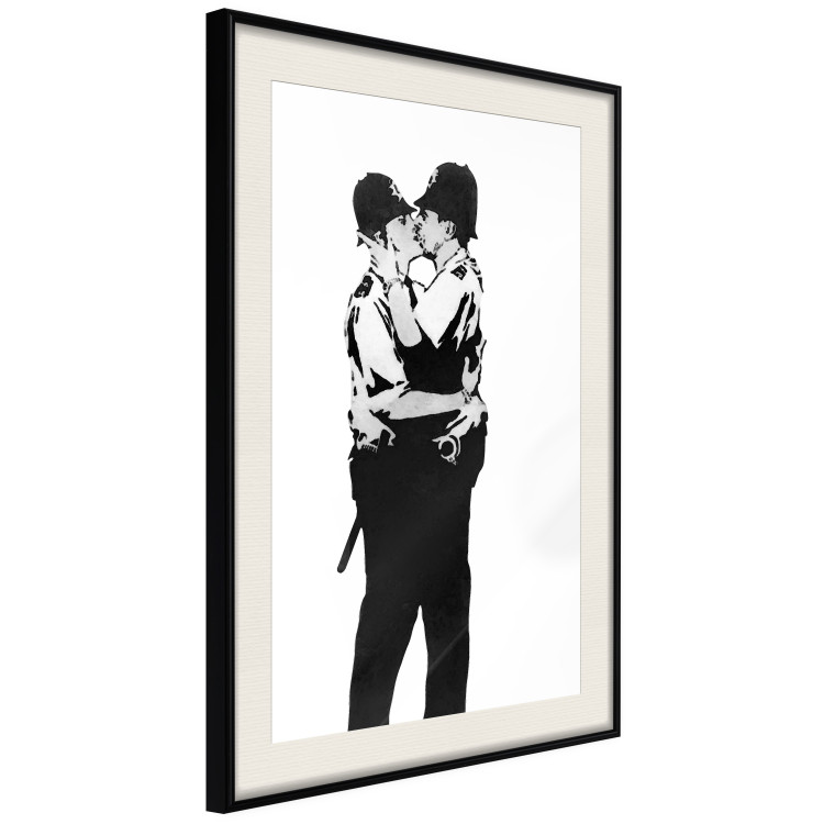 Wall Poster Kissing Coppers - two kissing black figures in Banksy style 132414 additionalImage 3