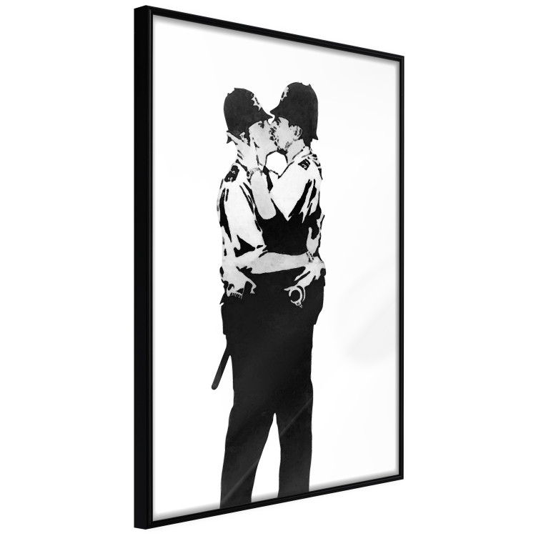 Wall Poster Kissing Coppers - two kissing black figures in Banksy style 132414 additionalImage 10