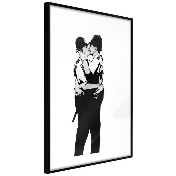 Wall Poster Kissing Coppers - two kissing black figures in Banksy style 132414 additionalImage 11