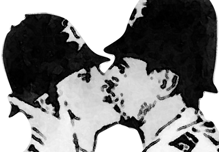 Wall Poster Kissing Coppers - two kissing black figures in Banksy style 132414 additionalImage 9