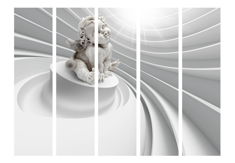 Room Divider Angelic Radiance II (5-piece) - composition with figure and 3D illusion 132614 additionalImage 3