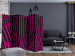 Room Divider Screen Zebra Pattern (Purple) II (5-piece) - animal pattern on black 132714 additionalThumb 4
