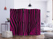 Room Divider Screen Zebra Pattern (Purple) II (5-piece) - animal pattern on black 132714 additionalThumb 2