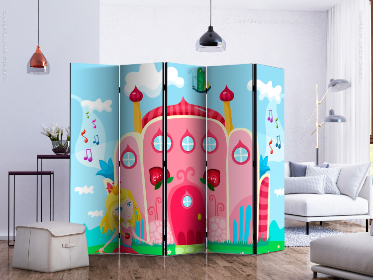 Room Divider Castle II (5-piece) - colorful illustration with a girl for children 133014 additionalImage 2