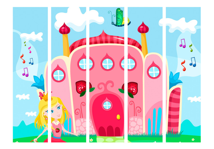 Room Divider Castle II (5-piece) - colorful illustration with a girl for children 133014 additionalImage 3