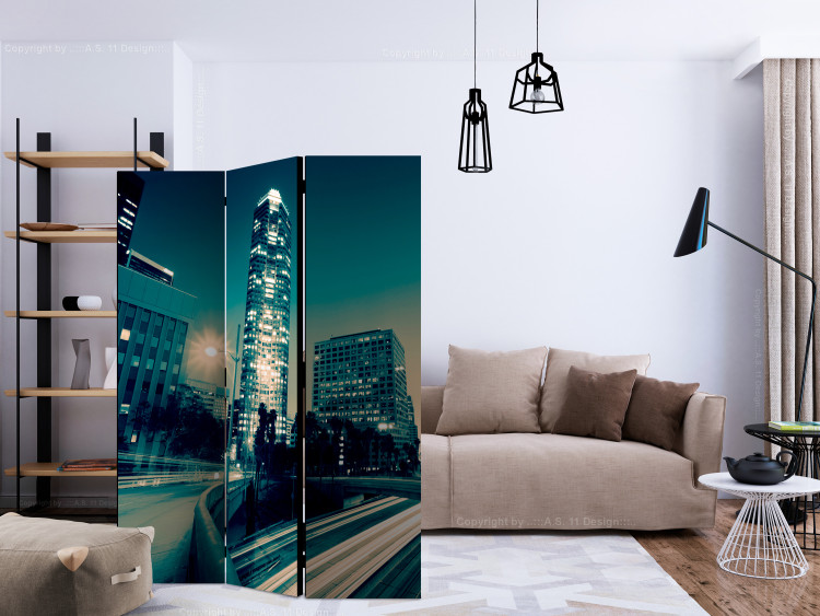Folding Screen Los Angeles Streets at Night (4-piece) - architecture amidst lights 133114 additionalImage 4