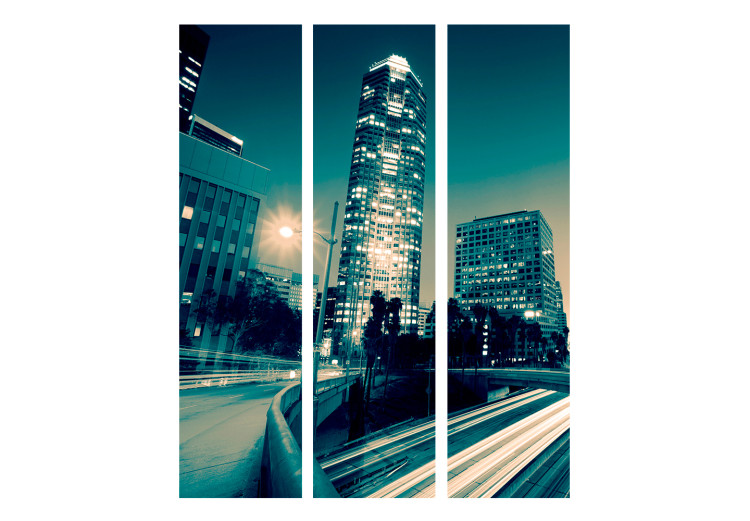 Folding Screen Los Angeles Streets at Night (4-piece) - architecture amidst lights 133114 additionalImage 3