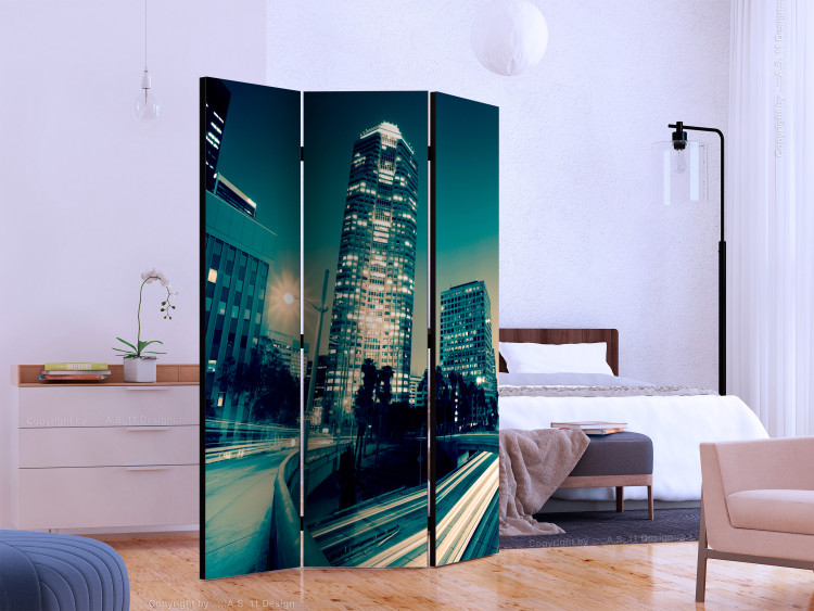 Folding Screen Los Angeles Streets at Night (4-piece) - architecture amidst lights 133114 additionalImage 2
