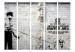 Folding Screen Banksy - Graffiti Area II (5-piece) - policeman and dog on mural 133314 additionalThumb 3