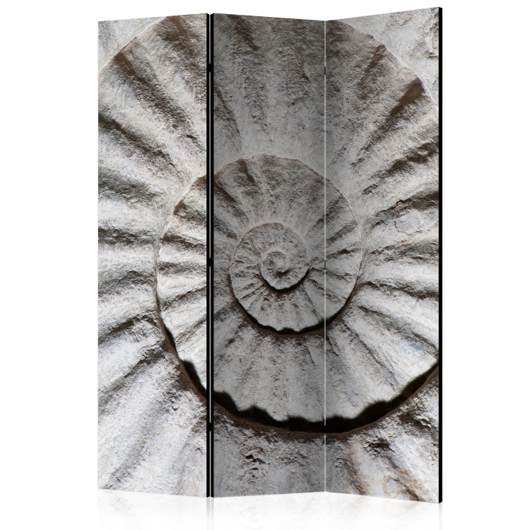 Folding Screen Shell (3-piece) - unique abstraction in white-gray colors 133414
