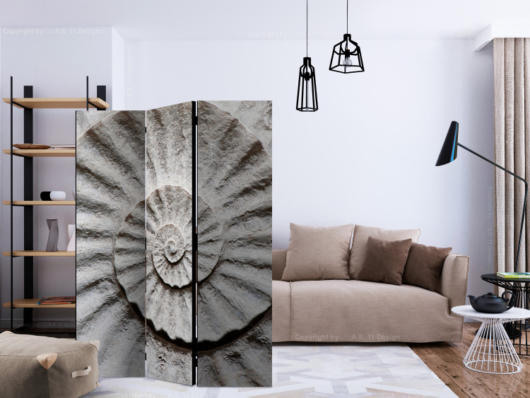 Folding Screen Shell (3-piece) - unique abstraction in white-gray colors 133414 additionalImage 4