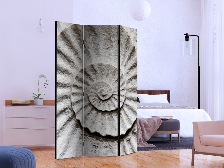 Folding Screen Shell (3-piece) - unique abstraction in white-gray colors 133414 additionalImage 2